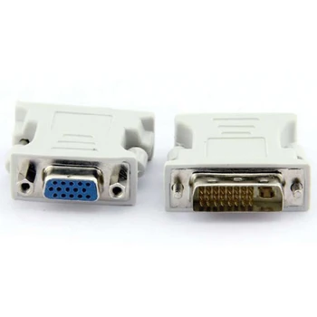 

DVI 24+1 To VGA Female Adapter Connector Durable Converter Plastic Mini Video Multi-Purpose Computer Monitor White