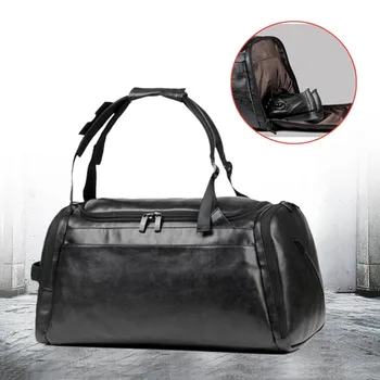 

Men Women Multifunctional Leather Luggage Travel Bag Duffle Bag Satchel Shoulder Gym Sports Handbag Mochila Bolso Shoes B001