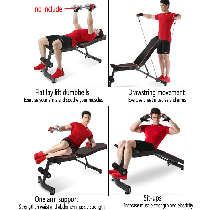 Fitness Chair Sit-ups Fitness Equipment Foldable Six-grade Adjustment Home Exercise Equipment Six-speed Adjustment Back Version