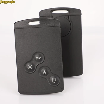 

jingyuqin 10PS Remote Smart Card Key FOB For Renault Clio Logan Megane 2 3 Koleos Scenic Original Key Case Shell Blank 4 Button