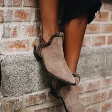 Женская прогулочная обувь; женские ботильоны; женская уличная обувь на низком каблуке с острым носком; пикантная обувь в стиле ретро; Botas Mujer Zapatos; Размеры 35-43