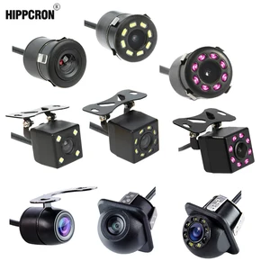 Hippcron-Cámara de visión trasera para coche, dispositivo con 4 LED de visión nocturna de 170 grados, con control de marcha atrás y vídeo HD, para aparcamiento e impermeable