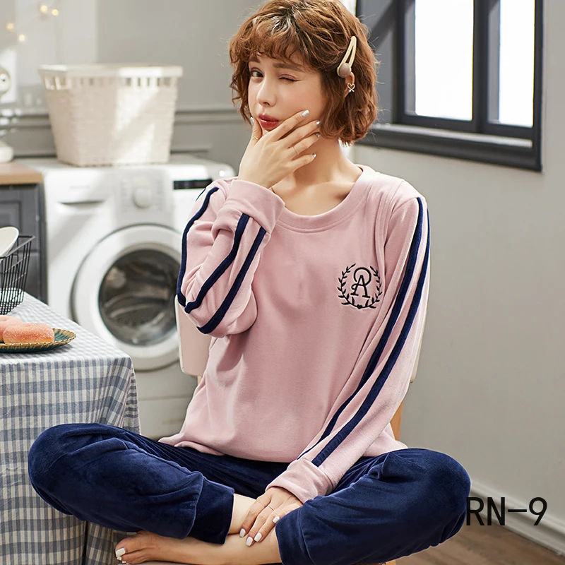 

Fashion Maternity Set Clothes 2019 Winter Flannel Women Pajamas Sets Casual Warm Pregnancy Homewear Women Nursing Sleepwear Suit