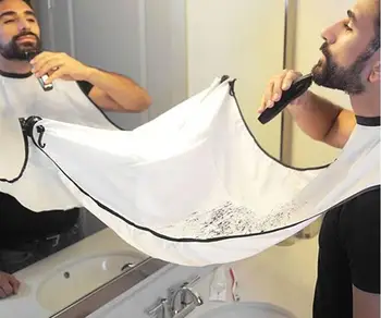 

Man Bathroom Apron Male Black Beard Apron Hair Shave Apron for Man Waterproof Floral Cloth Household Cleaning Protector