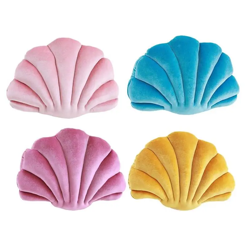 TEXFIELD Wearable Princess Seashell Plush Pillow, Funny Giant Clam Shell  Throw Pillows Sea Animal Costume, Velvet Insert Decorative Pillows Cushion