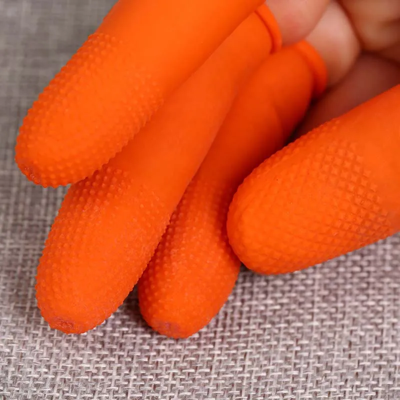 100pcs Fingertips Gloves Latex Rubber Finger Covers Protective Antislip Anti-static Protector New FKU66