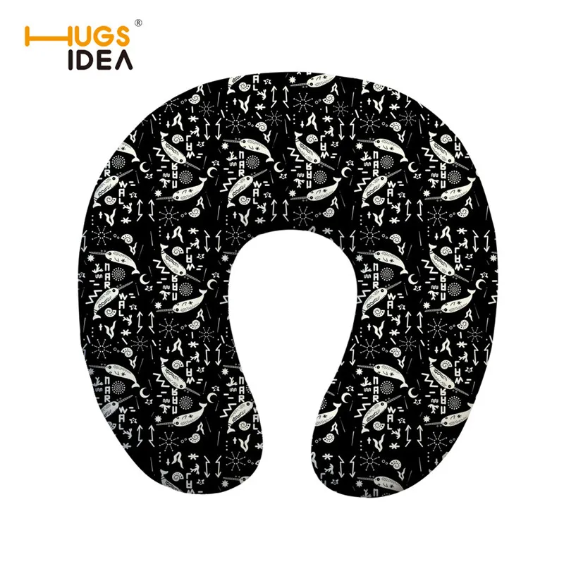 HUGSIDEA Narwhal Printe u-образная подушка для января вождения пены памяти домашняя подушка для шеи снимает давление и удобные подушки - Цвет: L5336CT