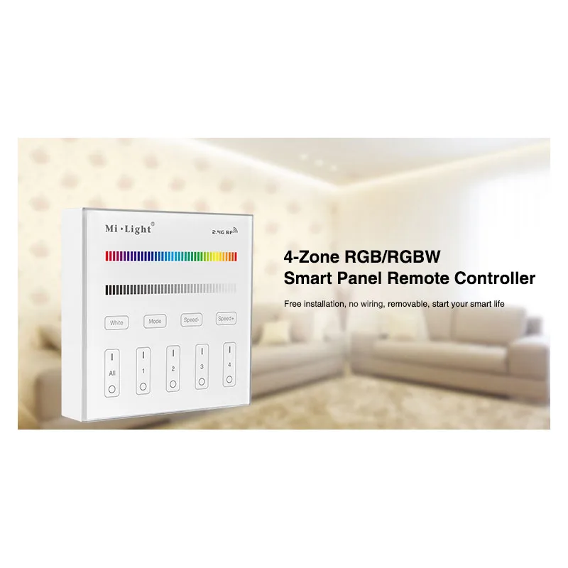 Milight B3 4-Zone RGB/RGBW and brightness dimming Smart Panel Remote Controller control for led strip light ribbon lamp or bulb