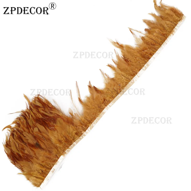 Zpdecor 1 ярд Куриные перья отделка украшения Качество производство одежды перья для ремесел - Цвет: Шампанское
