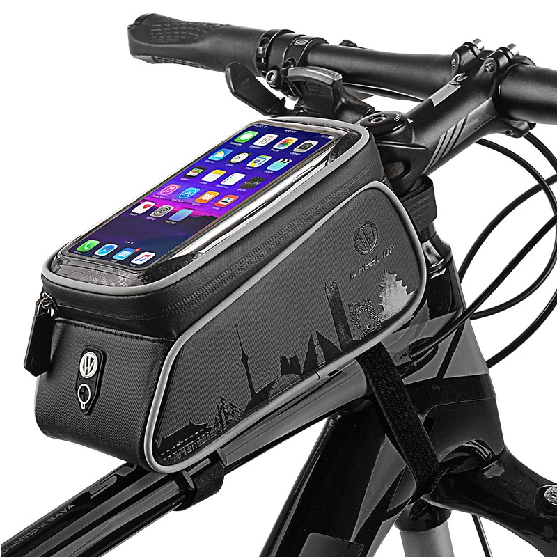 

EVA Waterproof Bicycle Bag 6.0 Inch Touch Screen Mobile Phone Mountain Bike Frame Front Bag For Iphone 7 8 X Bicycle Accessories