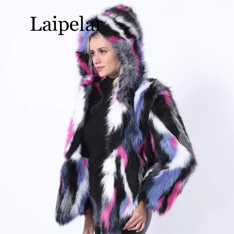 

Laipelar 2019 New European And American Women's Blouse Imitation Fox Fur Colored Fur Short Coat Fur Fur Coat Wholesale