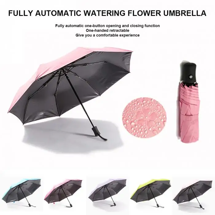 

Folding Umbrella Rain Anti-UV Waterproof Portable Automatic Open Close For Travel SDF-SHIP