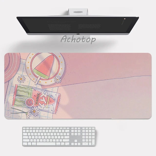 Large Anime Pink Mousepad Gamer Cute Kawaii XXL Gaming Mouse Pad Rubber Otaku Locking Edge Big Fashion Laptop Notebook Desk Mat 10