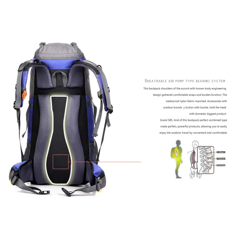 Открытый 50L альпинистский походный рюкзак Specailized альпинистский треккинг рюкзак для мужчин и женщин многофункциональный походный тревал сумка