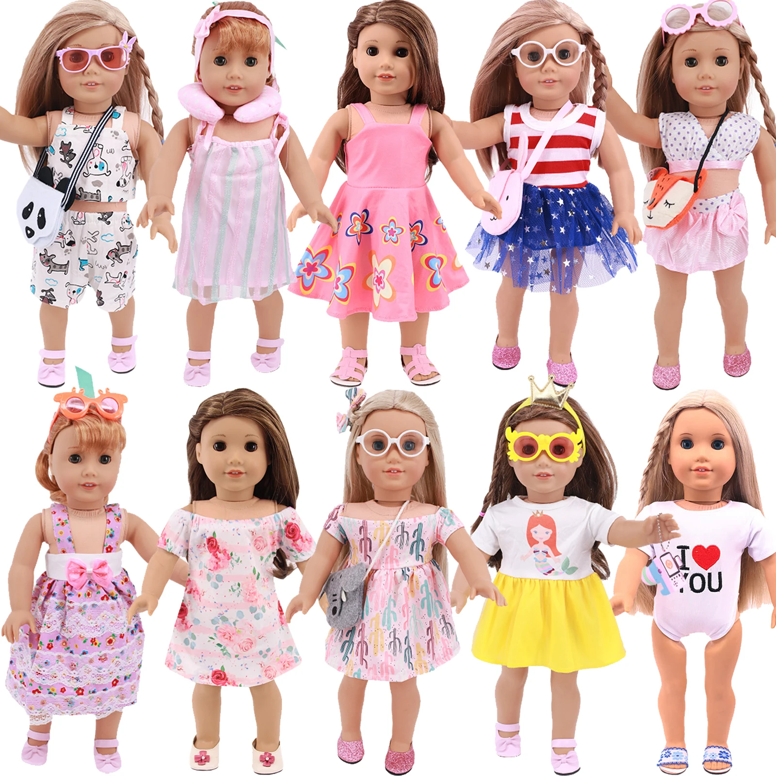 Luckdoll Barato Bonito 9 Estilos Boneca Roupas Vestido Terno