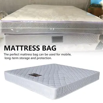 

Reusable Mattress Bag Movable Waterproof Dust-proof Plastic Mattress Storage Bag Cover with Zipper for Moving