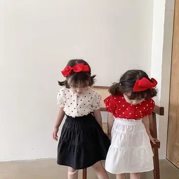 

2020 new girls dots shirt summer cotton cool fashion girls blouse 1-6 years HV185