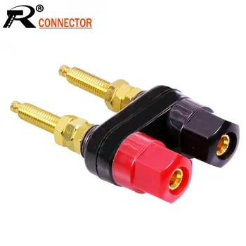 

100pcs Double Banana Plug Socket Twin Binding Post Terminals Connector Amplifier Speaker Dual Banana Plug Jack