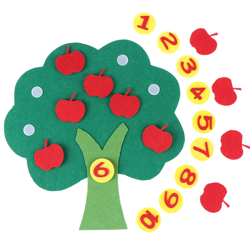

1 Set DIY Math Toys Kindergarten Manual Teaching Aids Apple Trees Teaching Weave cloth Early Education Toys For Children