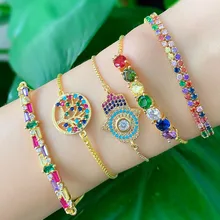 Zlxgirl классический Регулируемый медный персональный кубический циркон браслет женский Amazon морские Аксессуары Четыре дизайна выбирали