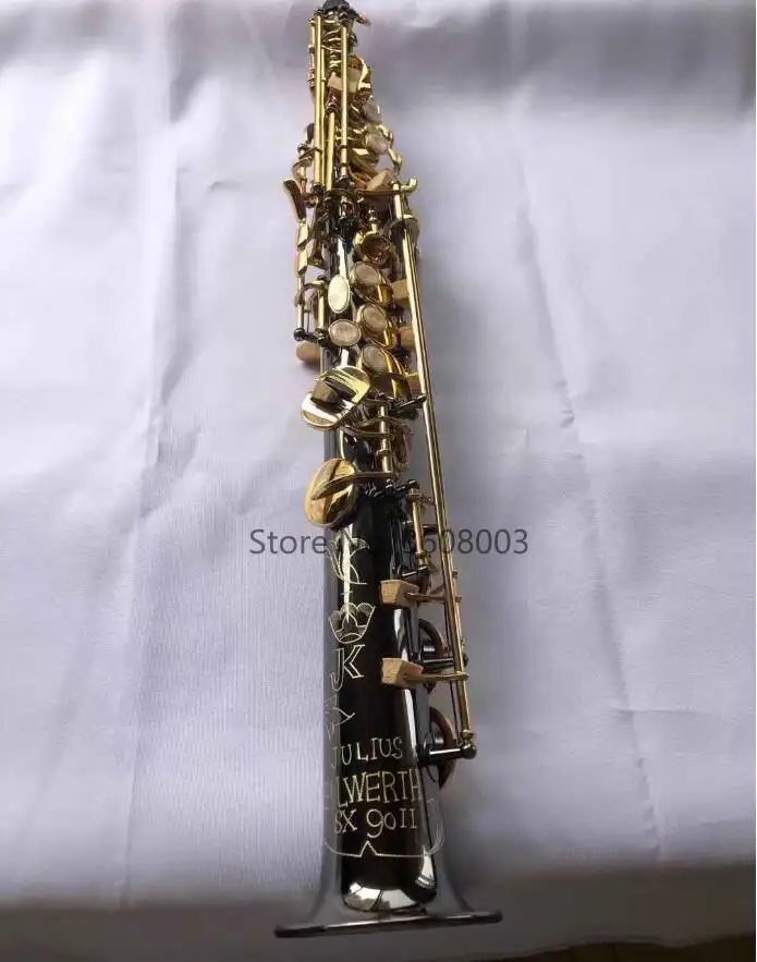 JK Keilwerth SX90II сопрано саксофон ЗОЛОТО и никель B плоский сопрано прямой с двумя шеями, чехол, мундштук, перчатки, тростники