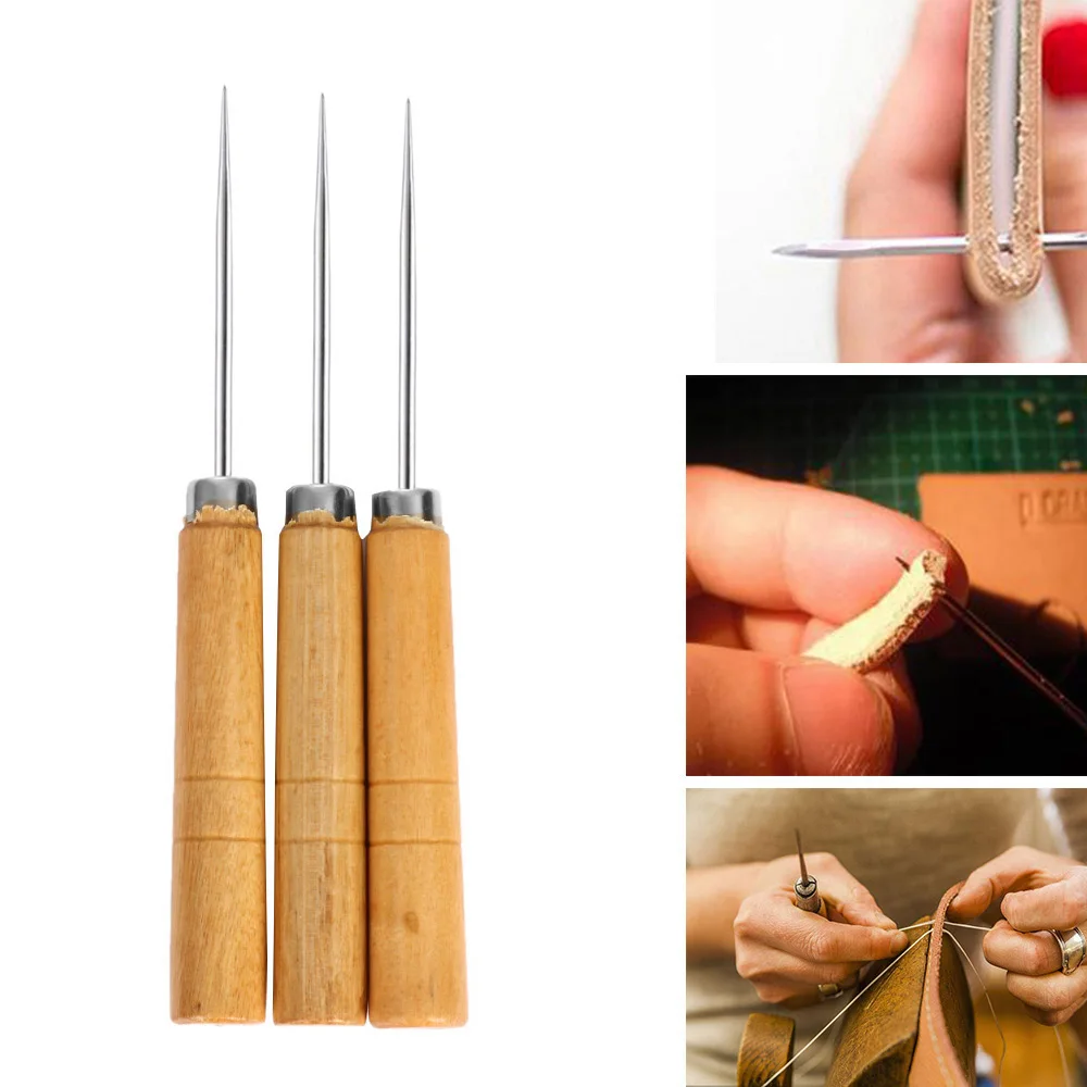

1Pcs Hand Stitching Taper Leathercraft Needle Canvas Leather Sewing Shoes Awl Cutting Paper Dies Leather Sewing Craft Supplies