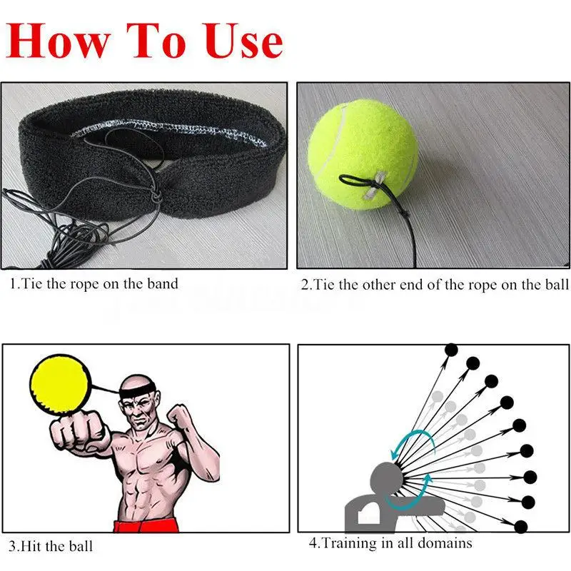 Fight Elastic Ball with Head Band for Reaction Speed Training Boxing Punch Exercise