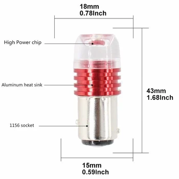 

Backup LED Bulb Brake Lights Accessories Replacement BAY15D High Power