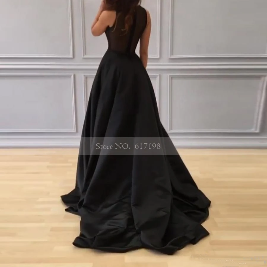 lavender prom dresses New Sleeveless Black Prom Dresses 3d Flower Sheer Top Beaded Pleated Sweep Train Formal Evening Dress Long Party Gowns pink prom dress