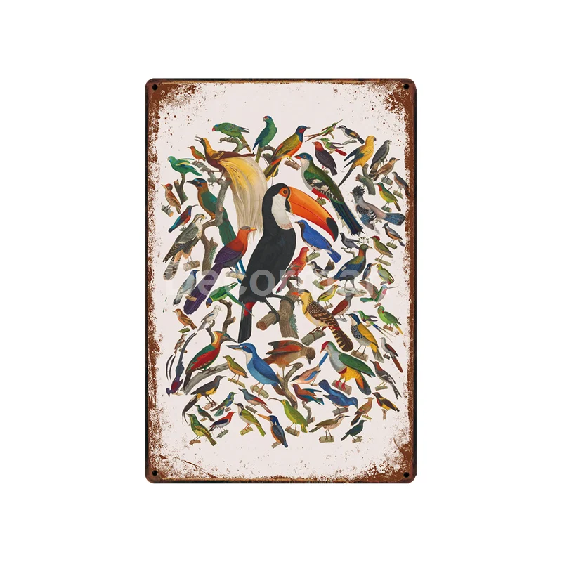 [DecorMan] сад цветок птица ванна ананас виноград жестяные знаки на заказ металлические постеры Бар Декор LT-1797
