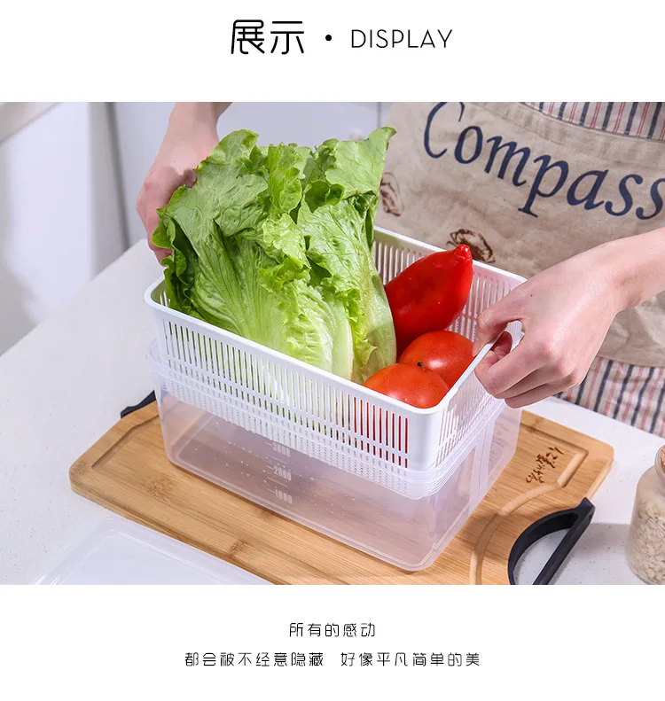 Напрямую от производителя кухонных квадратный Слив Корзина бытовой двухслойная с крышкой и овощной корзина для хранения фруктов целые