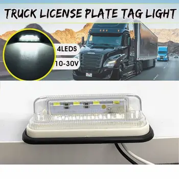 

6 LED Stripe Shape License Plate Tag Light Black Boat Trailer RV Truck Ear Mount