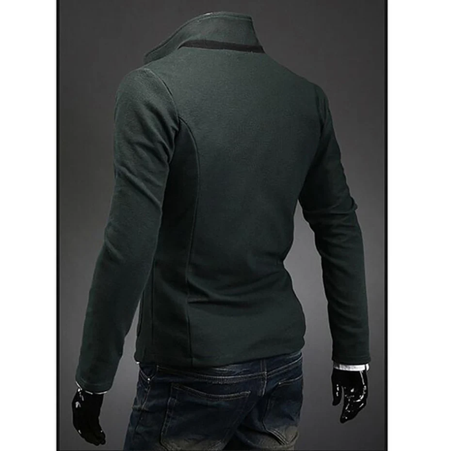 Zogaa 2019 New Solid Color Blazer Men Casual Blazers Slim Fit Stand Collar Men Blazers Suit Multi-pocket Single Breasted Suits