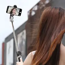 Портативная ручная селфи-палка, Беспроводная Bluetooth 3,0, 360 градусов, мобильный зажим, селфи-палка, дистанционный спуск затвора, монопод, штатив