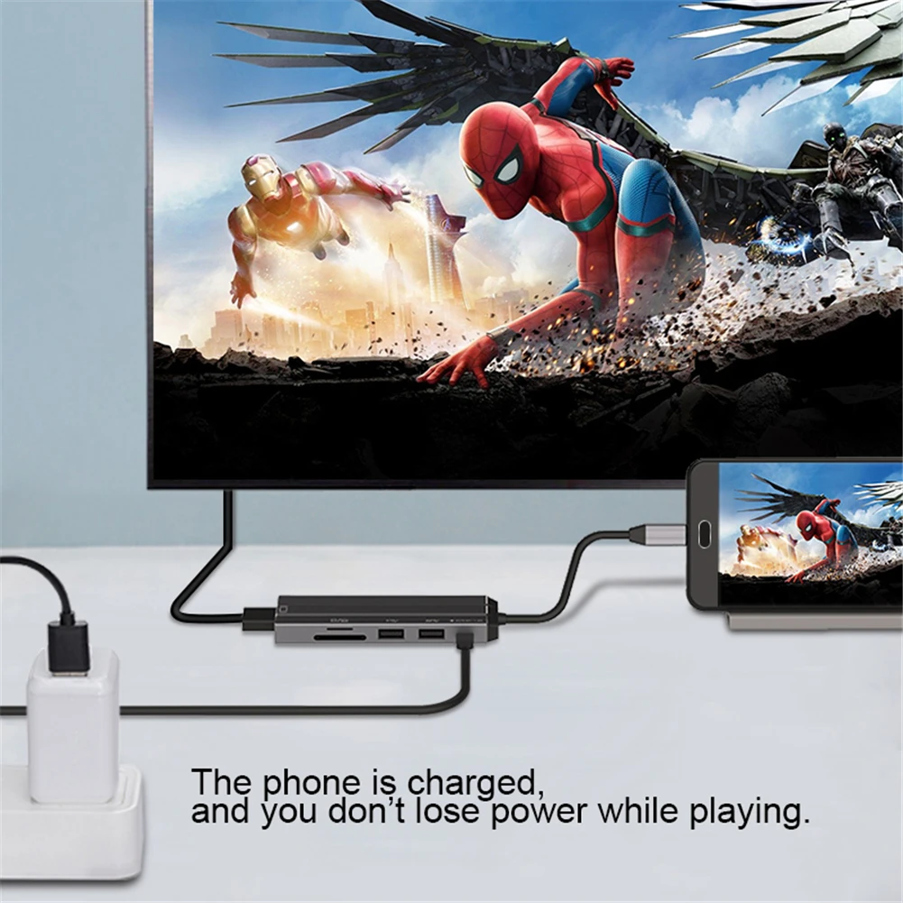 USB C концентратор USB-C-3,0 концентратор HDMI Thunderbolt 3 адаптер для MacBook samsung Galaxy S9 huawei P20 mate 20 Pro type C usb-хаб