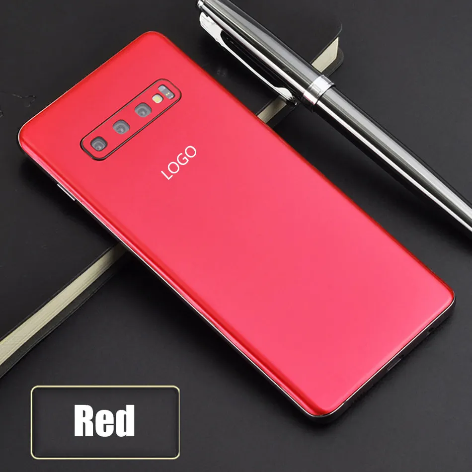 Ледяная пленка задняя наклейка чехол для телефона samsung S10 S9 Plus Note 8 тонкий устойчивый к царапинам защитный чехол сплошной цвет декоративная наклейка - Цвет: Red