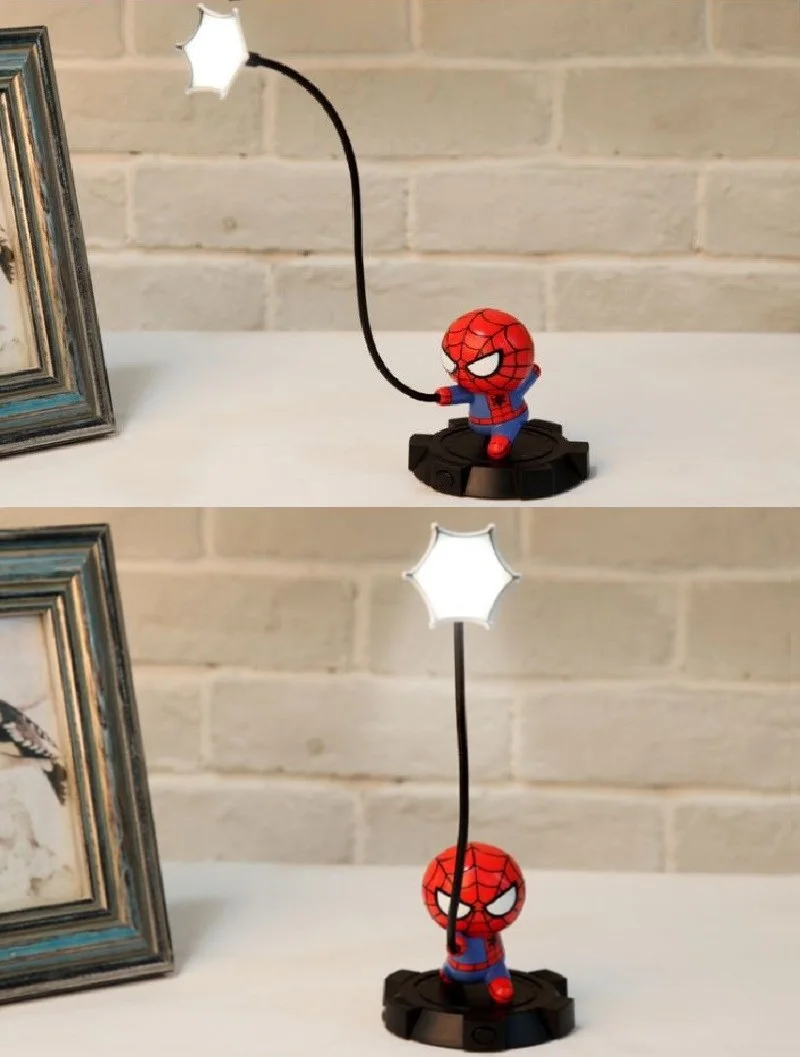 Милый Marvel Мстители USB Перезаряжаемый светодиодный ночник спальня гостиная настольная лампа Ironman для человека-паука капитан старого американского корабля
