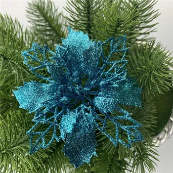 

16CM Christmas Decoration Cuttings Crocus Fruit Hollow Leaves DIY Glitter Flower Arrangement