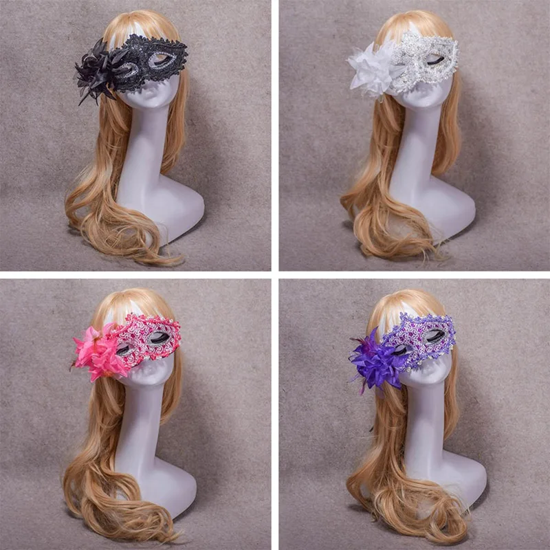 Sexy Diamond Mask Venice Feather Flower Wedding Carnival Party Performance Purple Costume Sex Lady Mask Masquerade