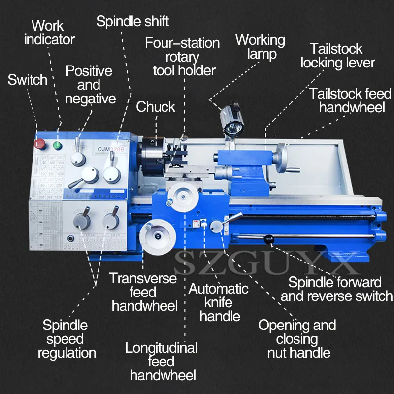 CJM320B бытовой токарный станок небольшой скамейке токарный микро токарный металлический многофункциональный Высокоточный токарный станок