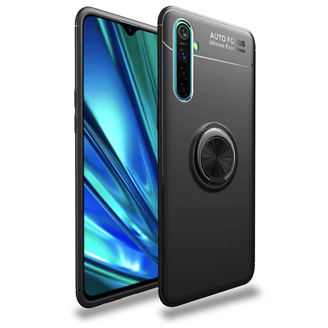 Автомобильный держатель магнит кольцо чехол для телефона чехол на Oppo реалми Realmi Realme XT X2 X T 2 RealmiXT RealmeXT RealmeX2 4/6/8 64/128 ГБ Global бампер - Цвет: Black
