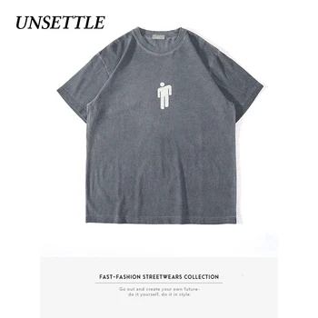 

UNSETTLE 2020SS Heavy Weight Fabric Washed Basic Fashion T-shirts Men Print Streetwear tshirt man Short Sleeve Tees Oversize