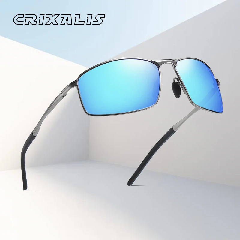 

CRIXALIS Sunglasses Polarized Men Square Aluminum Magnesium Frame Male Photochromic Sun Glasses For Driving Night Vision UV400