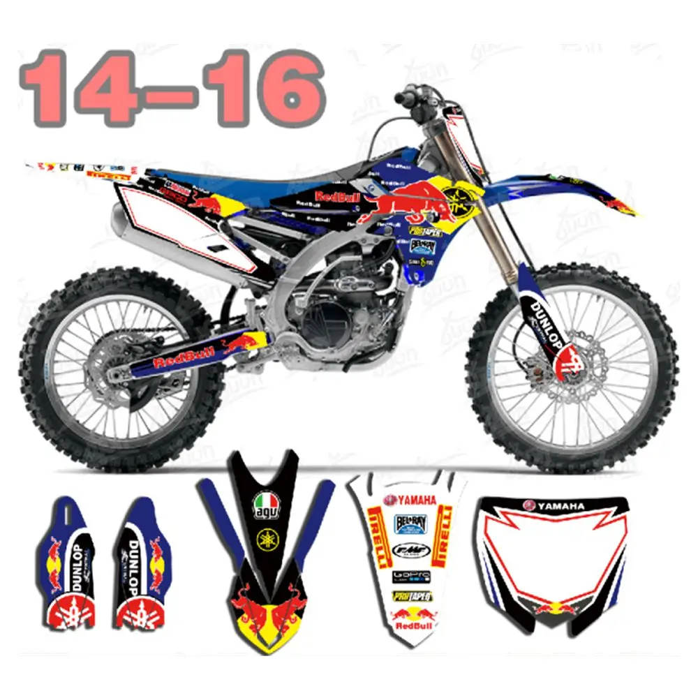 Для YAMAHA YZF250- Новые Full Bull графические наклейки на заказ имя номера глянцевые яркие наклейки водонепроницаемые