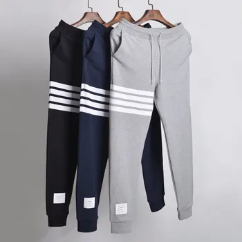 

2020 Fashion TB THOM Brand Sweatpants Men Spring Pure Cotton Casual Sports Trousers Tracksuit Bottoms Mens Jogger Track Pants