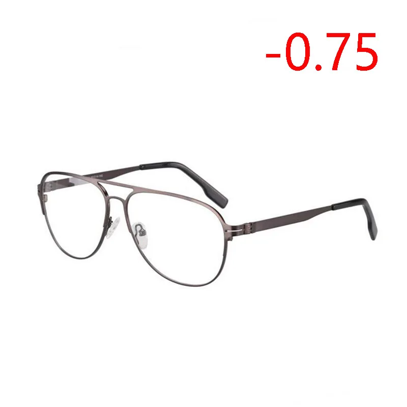 Солнцезащитные фотохромные готовые очки для близорукости мужские Bif оправа UV400 металлические хамелеоны близорукие очки 0-0,5-0,75-1,0 до-4,0 - Цвет оправы: Myopia 75