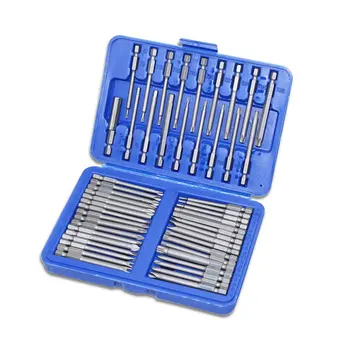 

50Pcs 75mm Long Quick Release Screwdriver Bit Set Torx Star Hex Pozi Phillips Slotted Screwdriver Hand Tool Kit