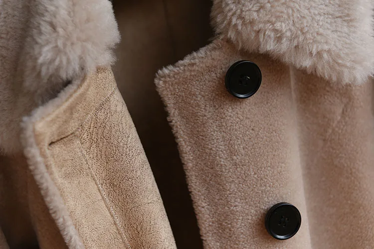 OFTBUY парка с v-образным вырезом зимняя куртка Женское пальто из натурального меха тканая шерсть плюшевый флис медведь плюшевая верхняя одежда теплая уличная