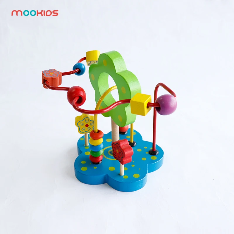 Mookids деревянные круги бусина лабиринт американские горки мальчики девочки Монтессори шарик Abacus деревянные игрушки Обучающие деревянные пазлы