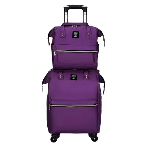KLQDZMS модные сумки на колёсиках Набор Женская дорожная сумка на колесиках чемодан - Color: a set